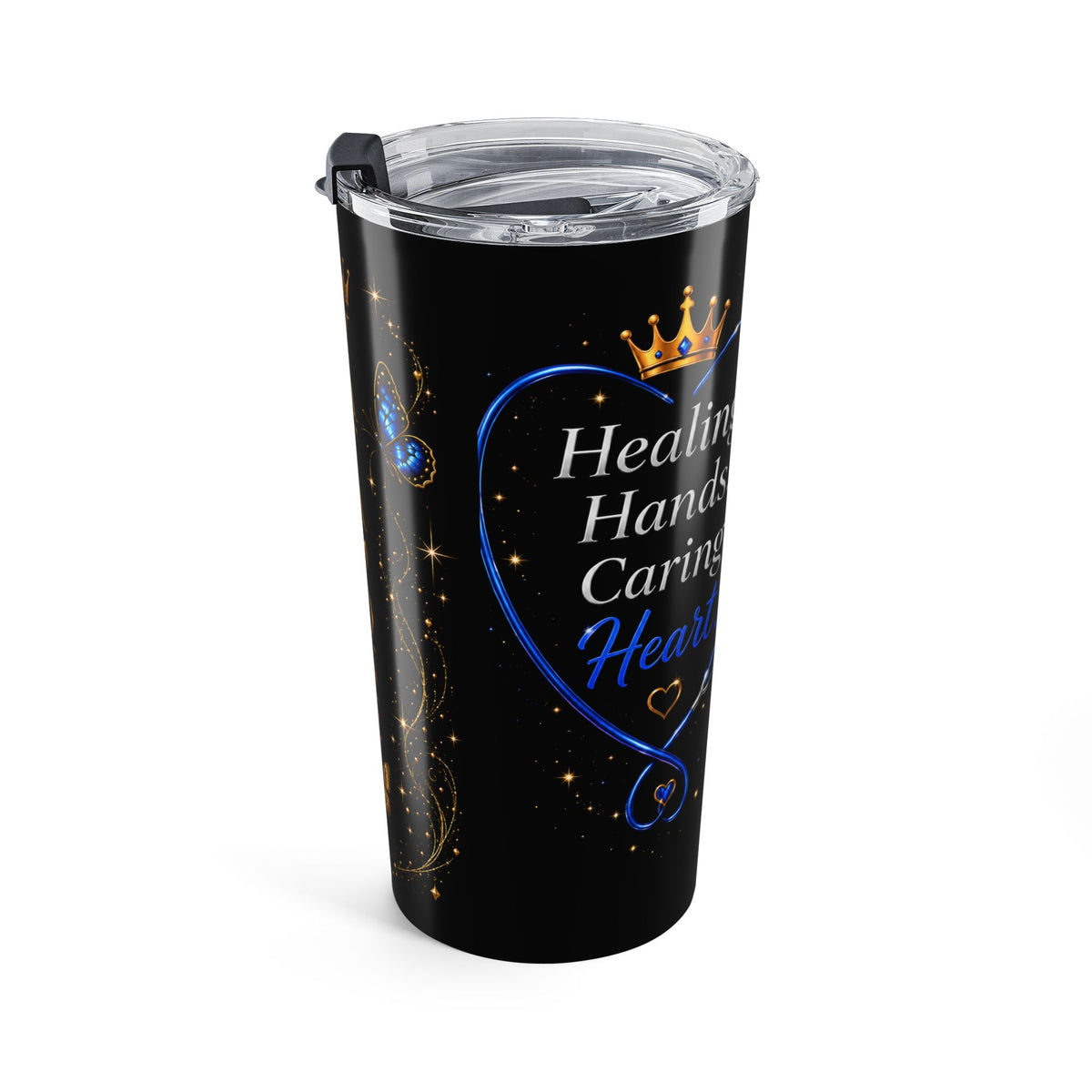 YATA ONE Royal Butterfly 20oz Tumbler - Black & Gold