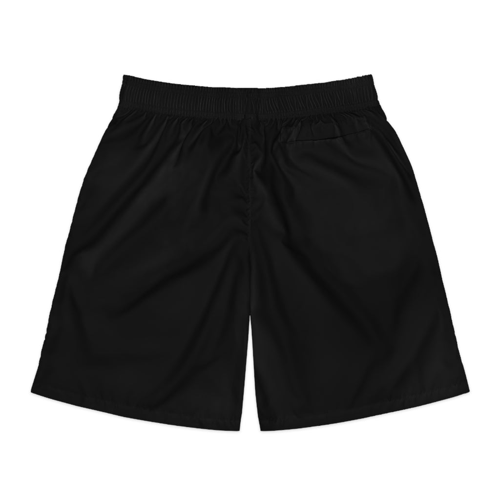 Jogger Shorts — "YATA ONE" Black Athletic Lounge Shorts