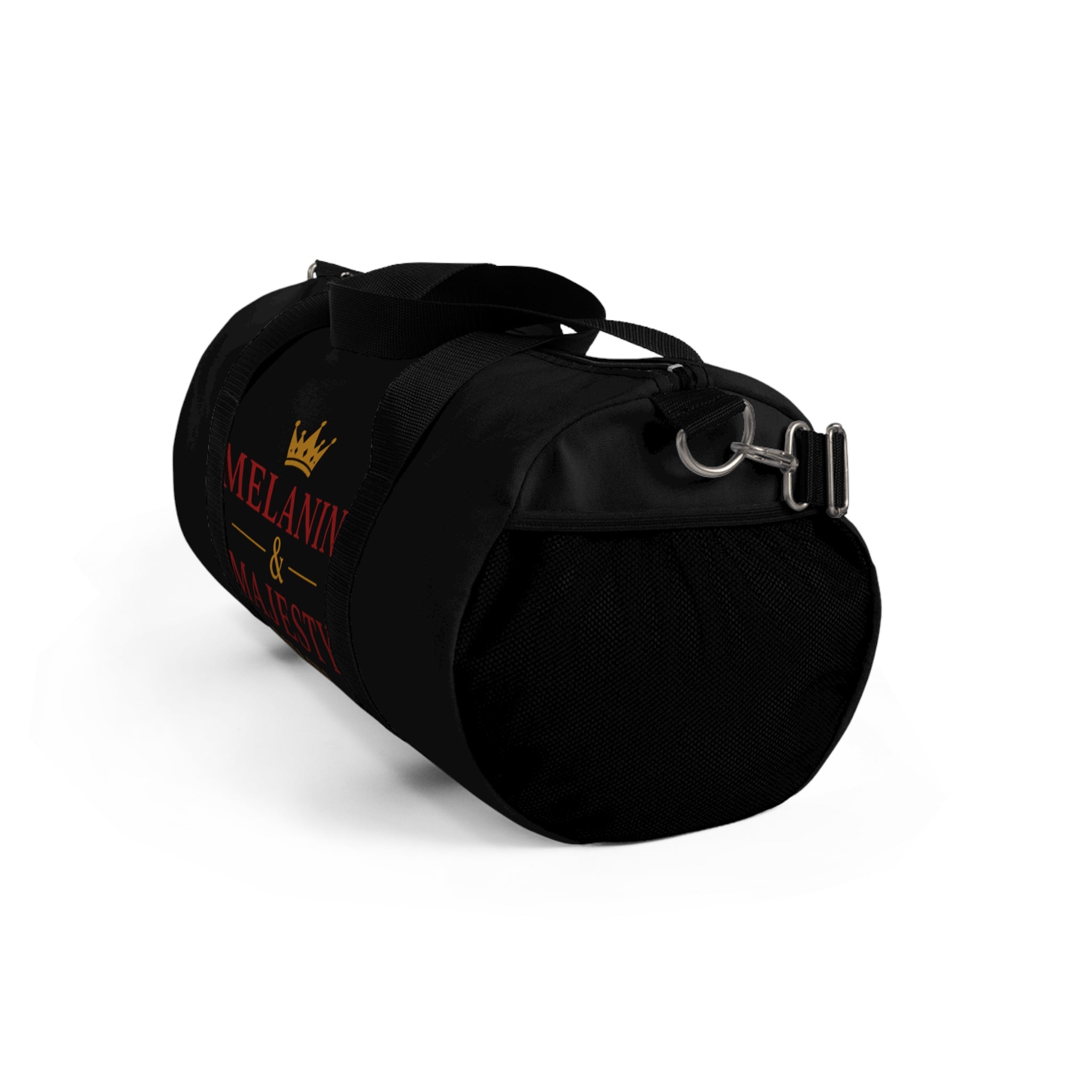 Melanin & Majesty Duffel Bag — Black Travel Gym Bag with Crown Graphic