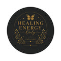 Healing Energy Only Round Rug — Gold Butterfly Boho Meditation Mat