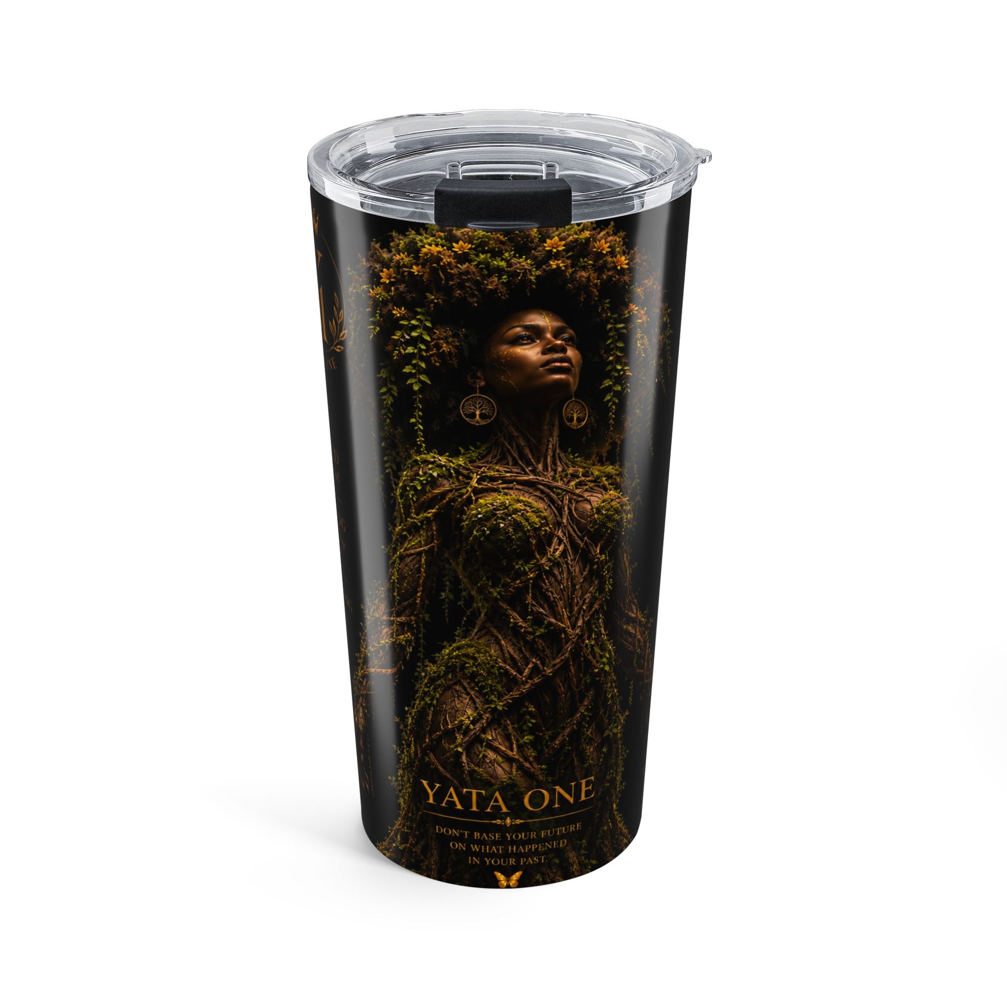20oz Black Empowerment Tumbler – "ROOTED"| YATA ONE