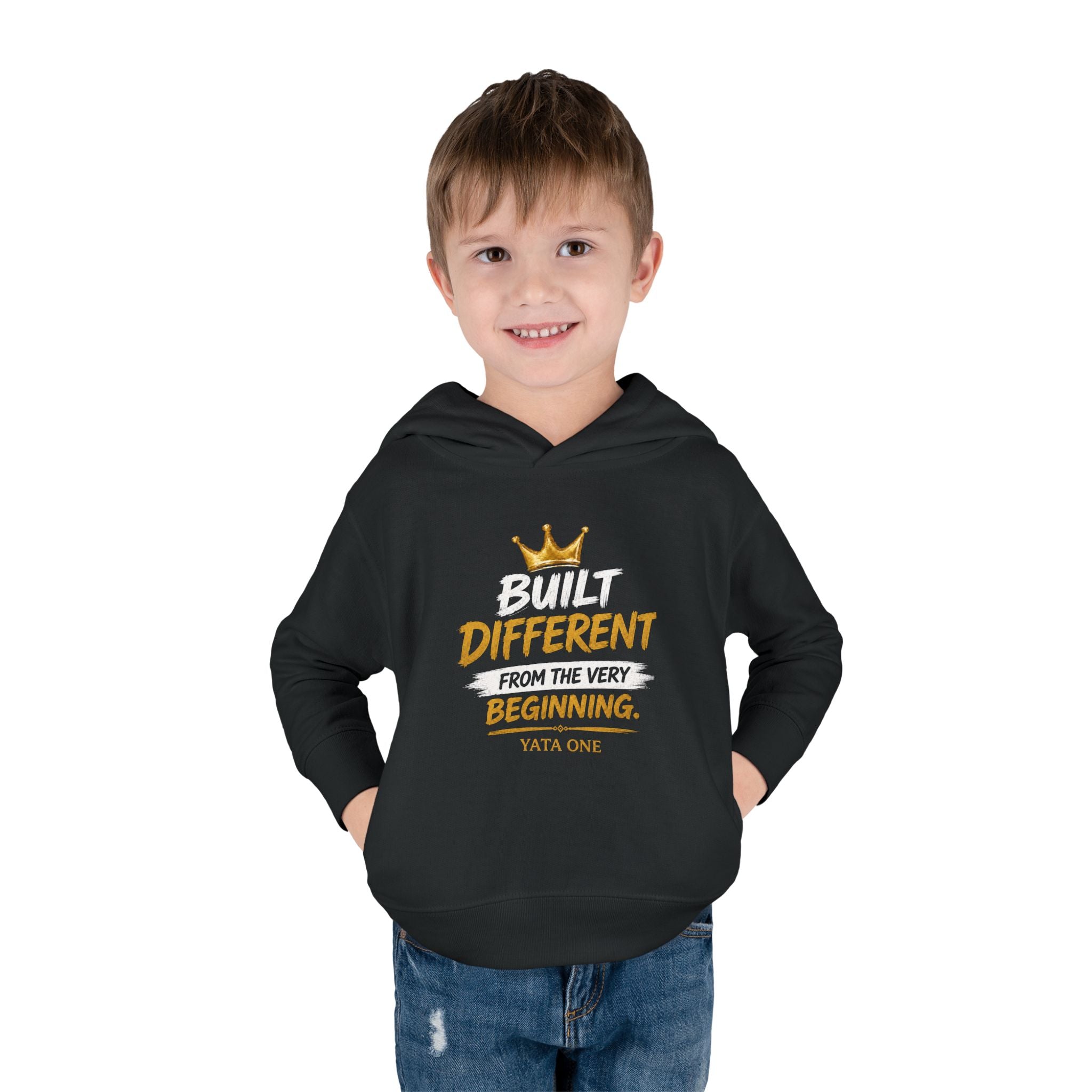 Toddler Hoodie — "Built Different From The Very Beginning"