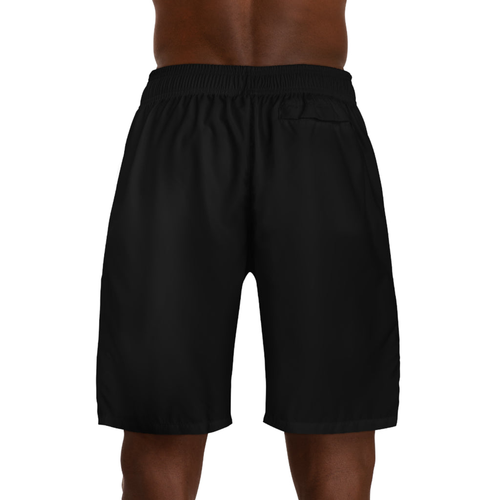 Jogger Shorts — "YATA ONE" Black Athletic Lounge Shorts