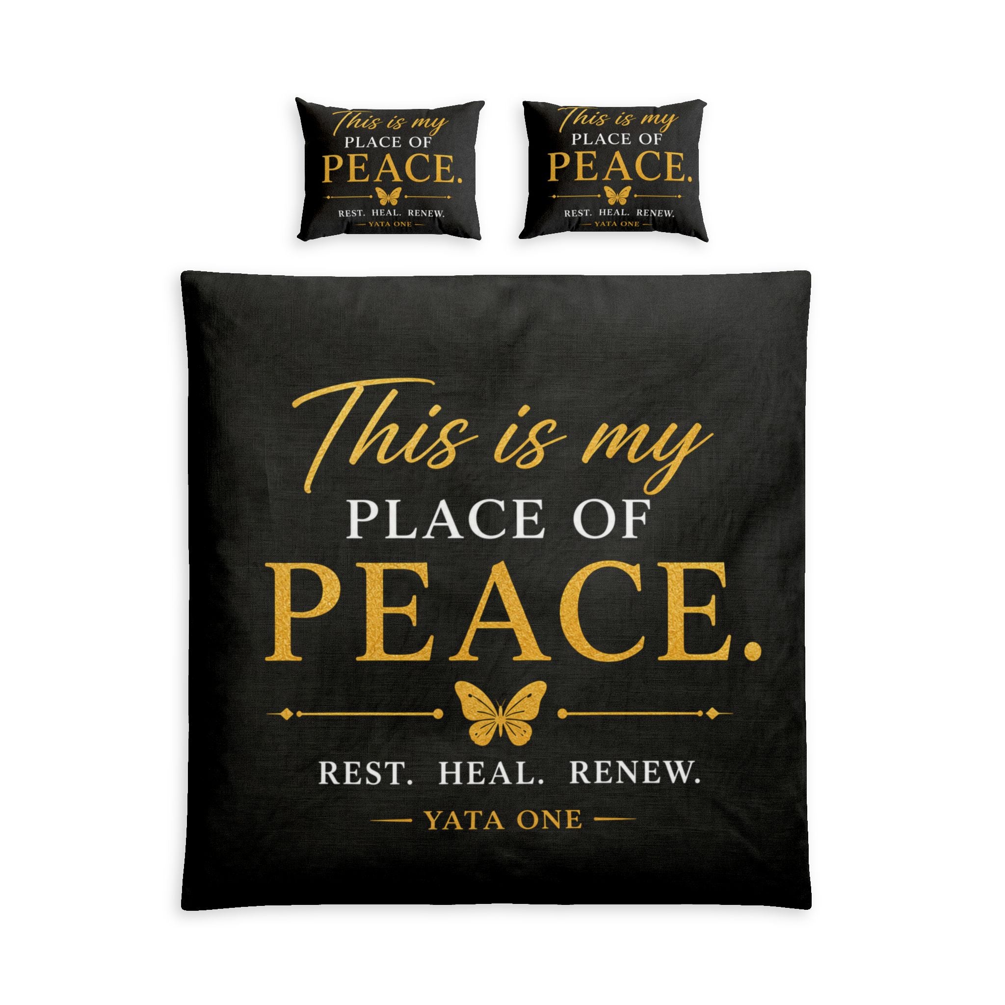 Place of Peace Cotton Bed Set – 'This Is My Place of Peace' Duvet Cover & Pillowcases