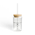 16oz Bamboo Lid Sipper Glass – 'Grow. Heal. Soar.' Inspirational Drink Tumbler