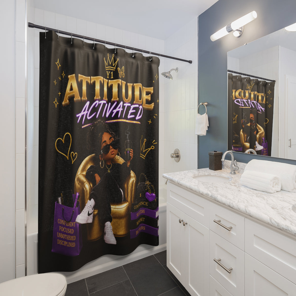 YATA ONE Attitude Activated Shower Curtain