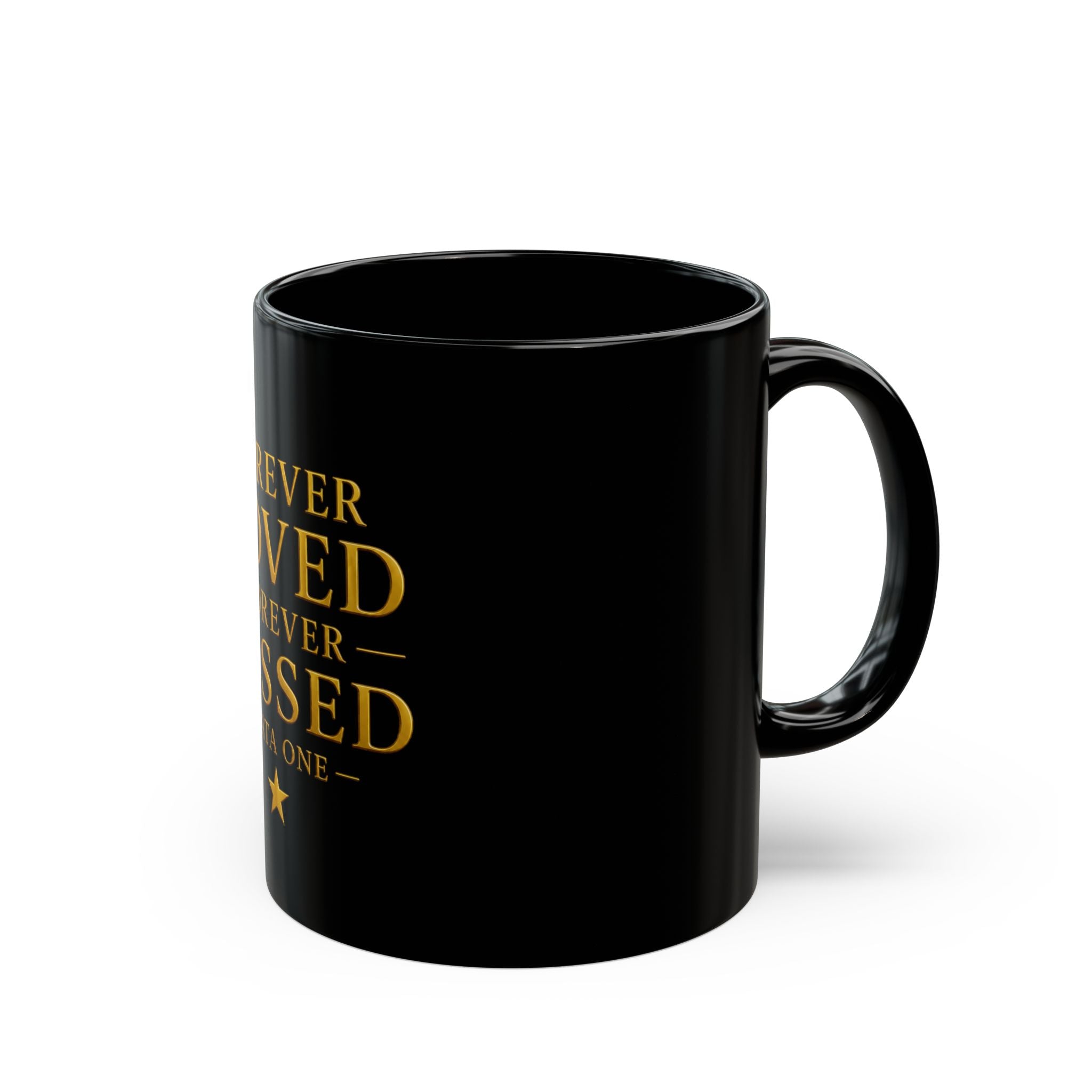 YATA ONE | Forever Loved, Forever Missed Memorial Mug — 11oz & 15oz Black Ceramic