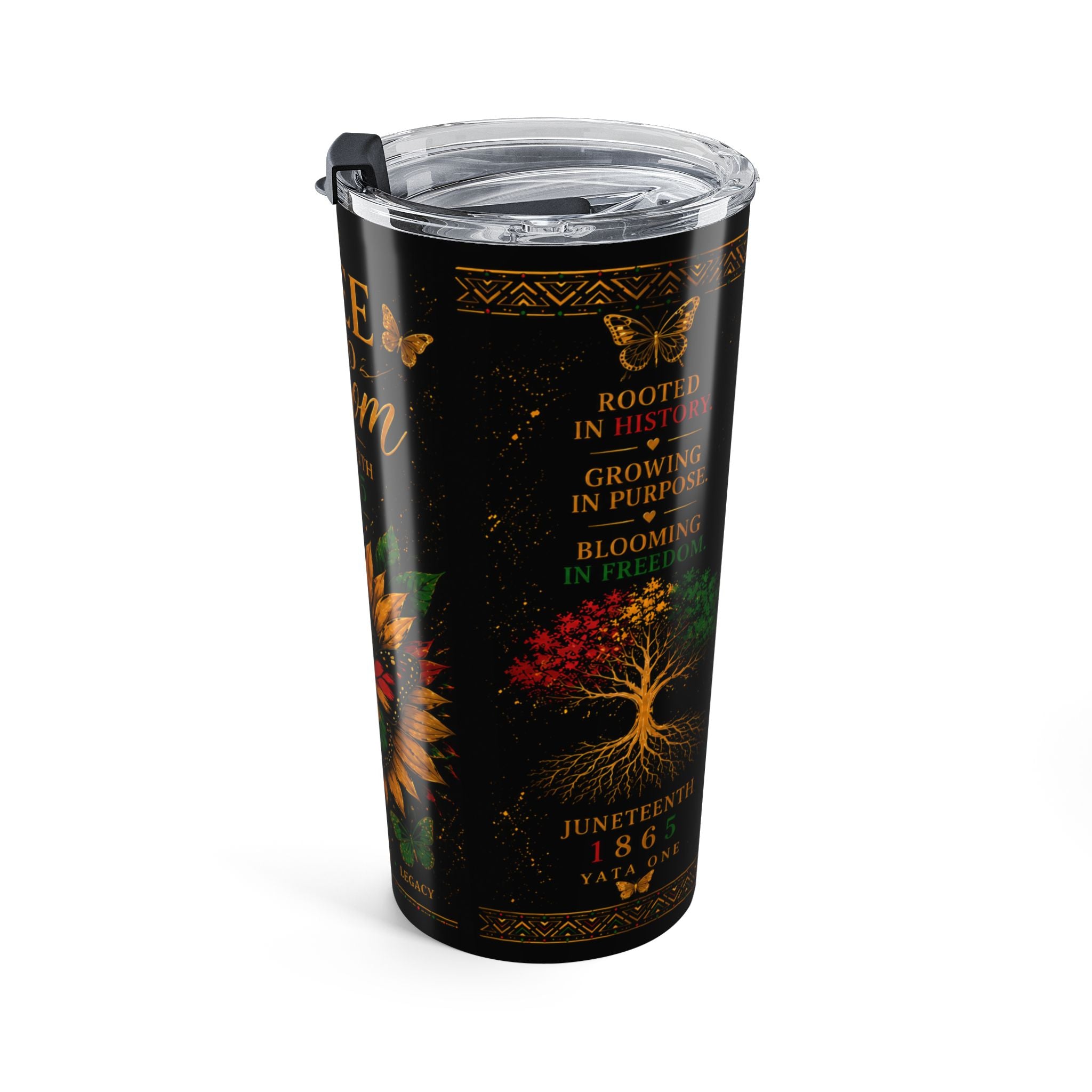 Juneteenth 'Free to Bloom' 20oz Stainless Tumbler - YATA ONE