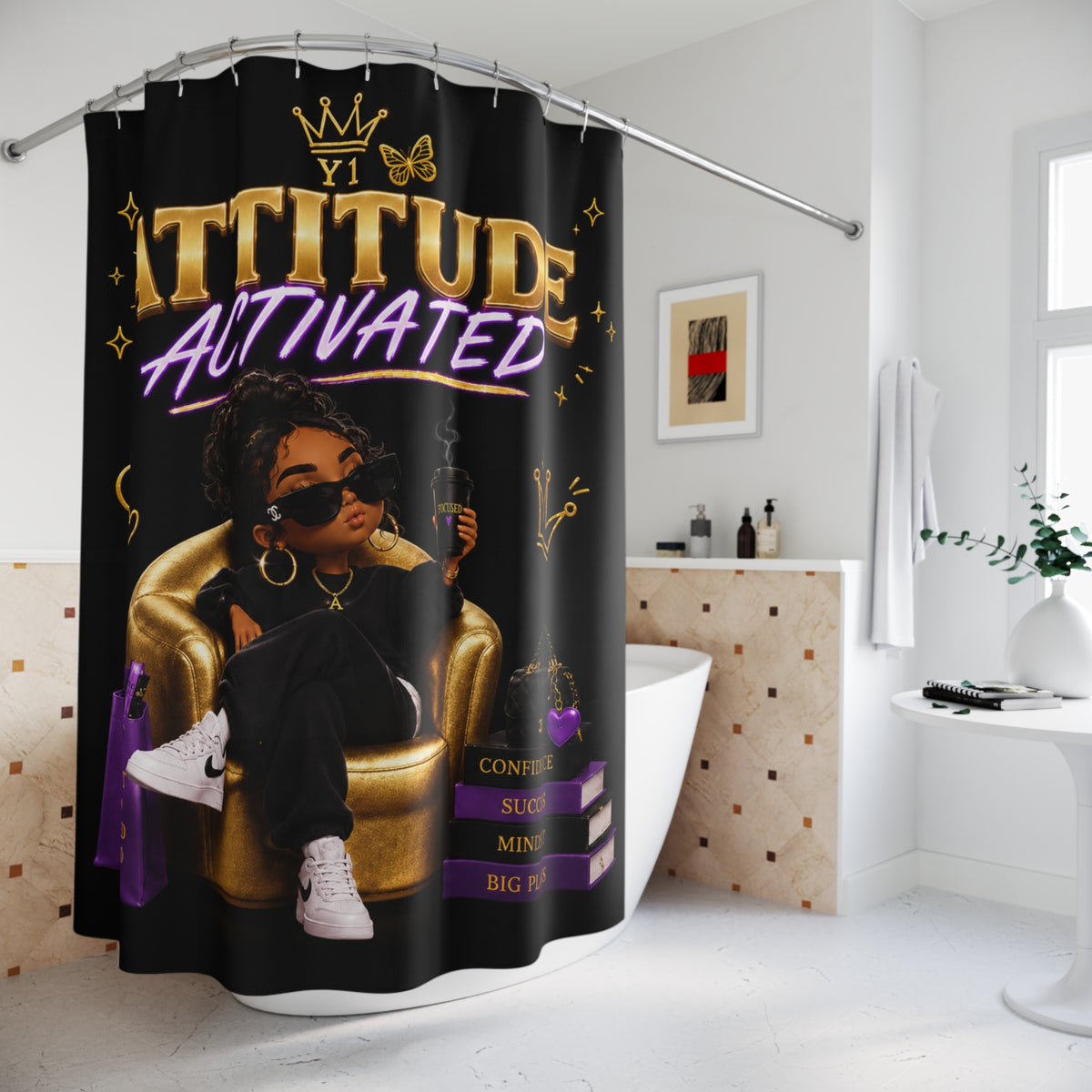 YATA ONE Attitude Activated Shower Curtain