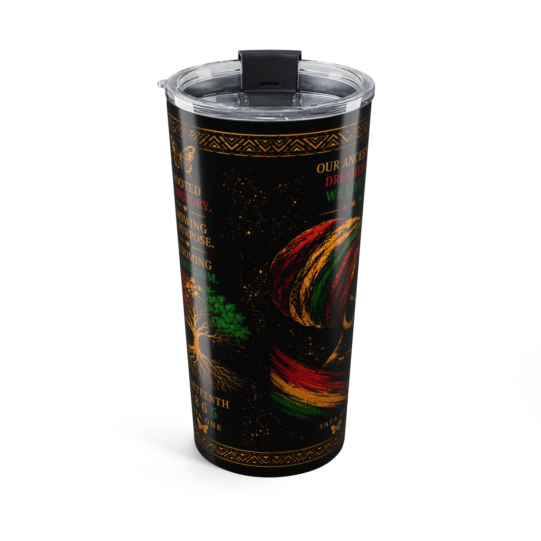 Juneteenth 'Free to Bloom' 20oz Stainless Tumbler - YATA ONE