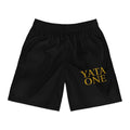Jogger Shorts — "YATA ONE" Black Athletic Lounge Shorts