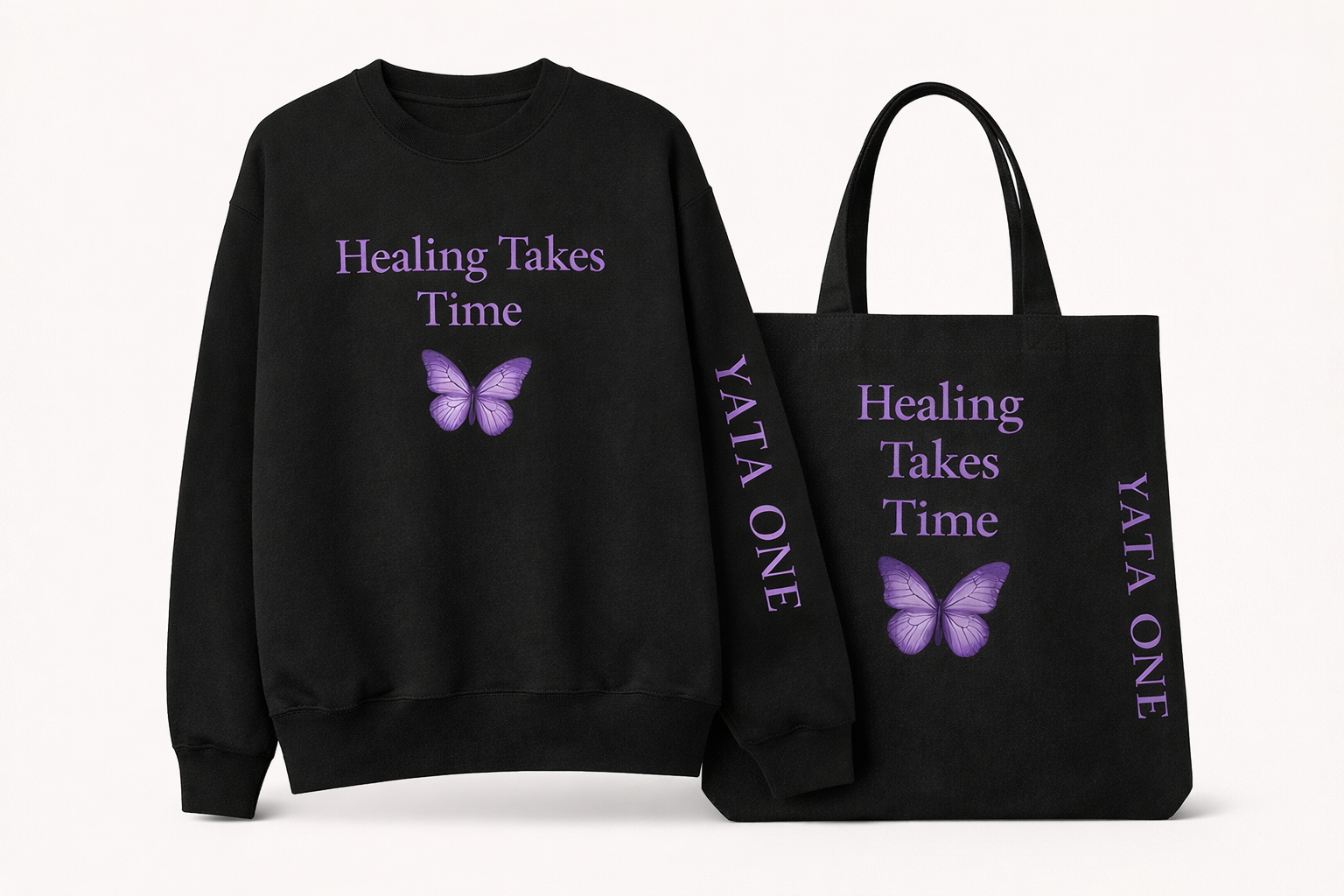 Healing Takes Time- Crewneck & Tote Set