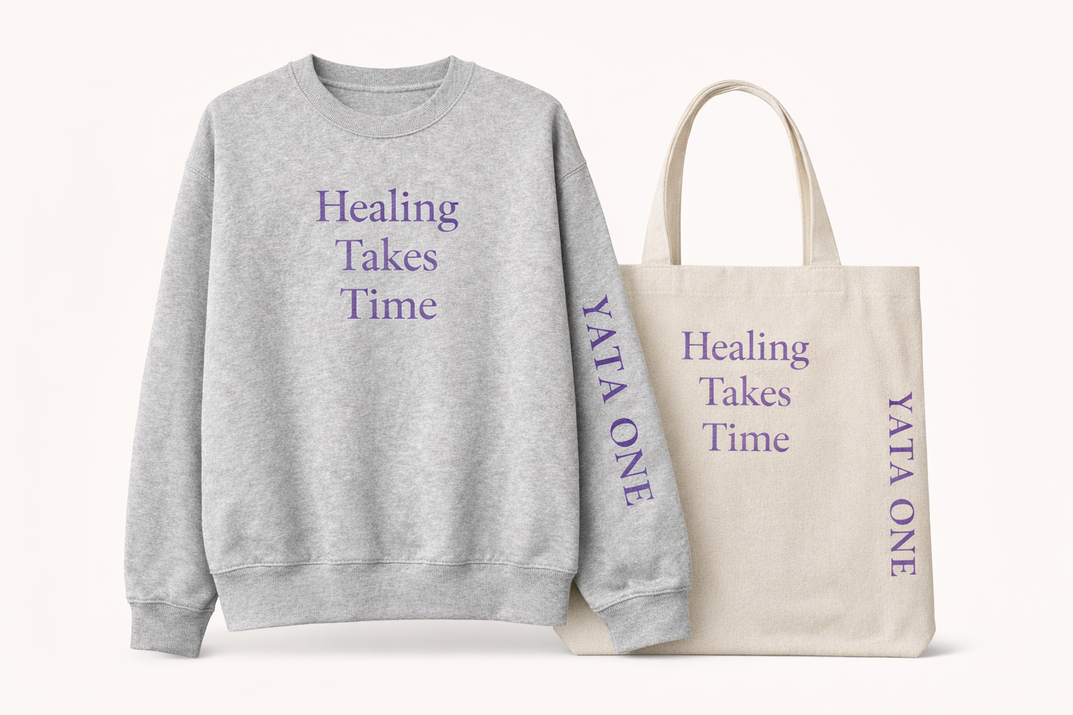 Healing Takes Time- Crewneck & Tote Set