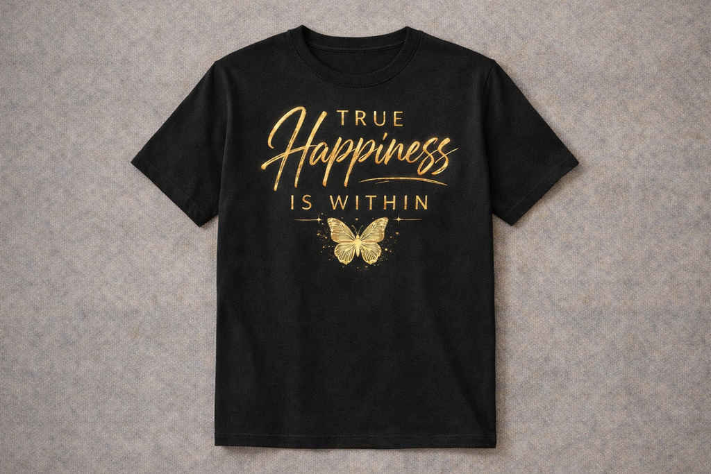 YATA ONE True Happiness Is Within Crewneck Short Sleeve Tee