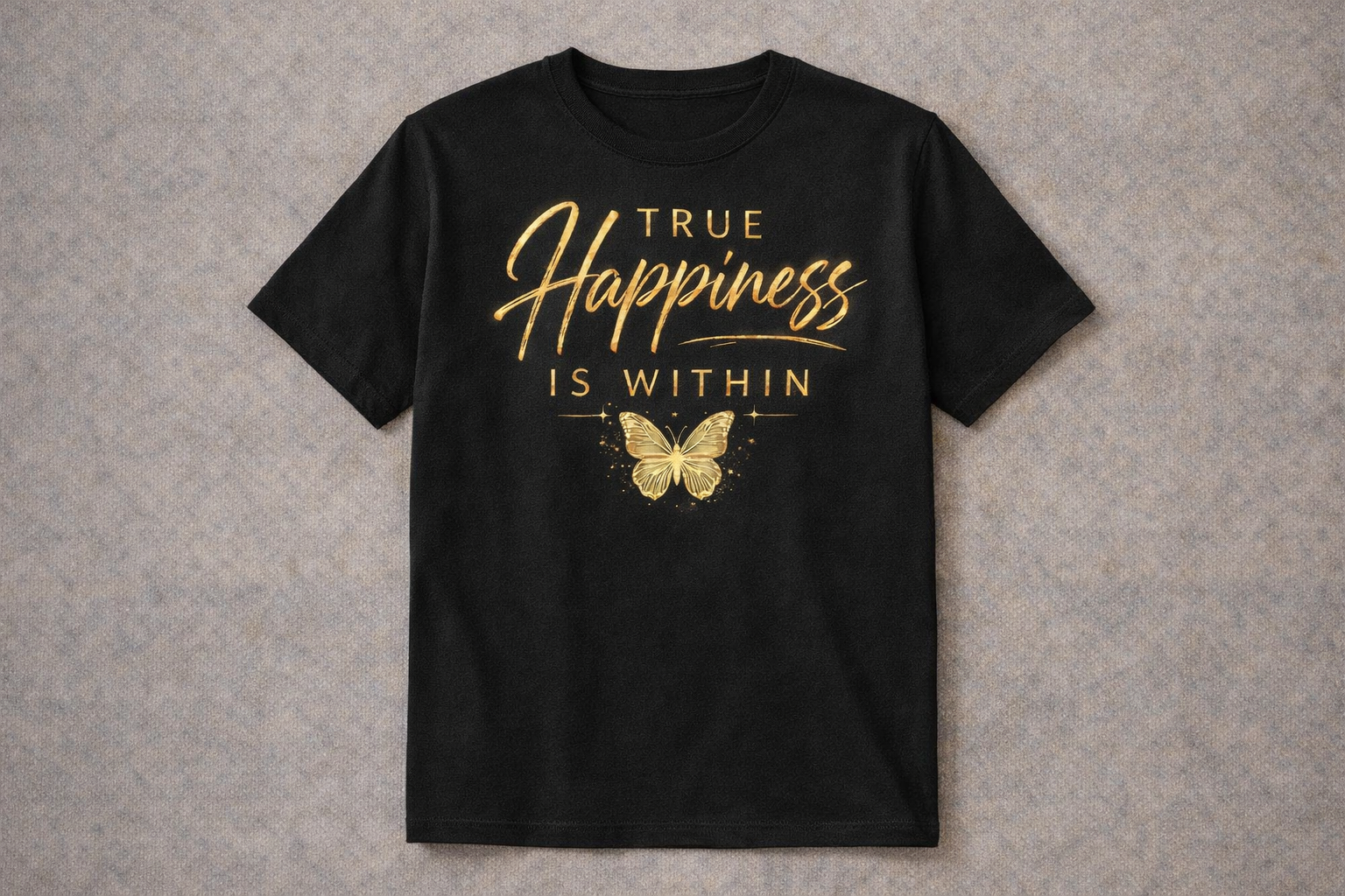 YATA ONE True Happiness Is Within Crewneck Short Sleeve Tee