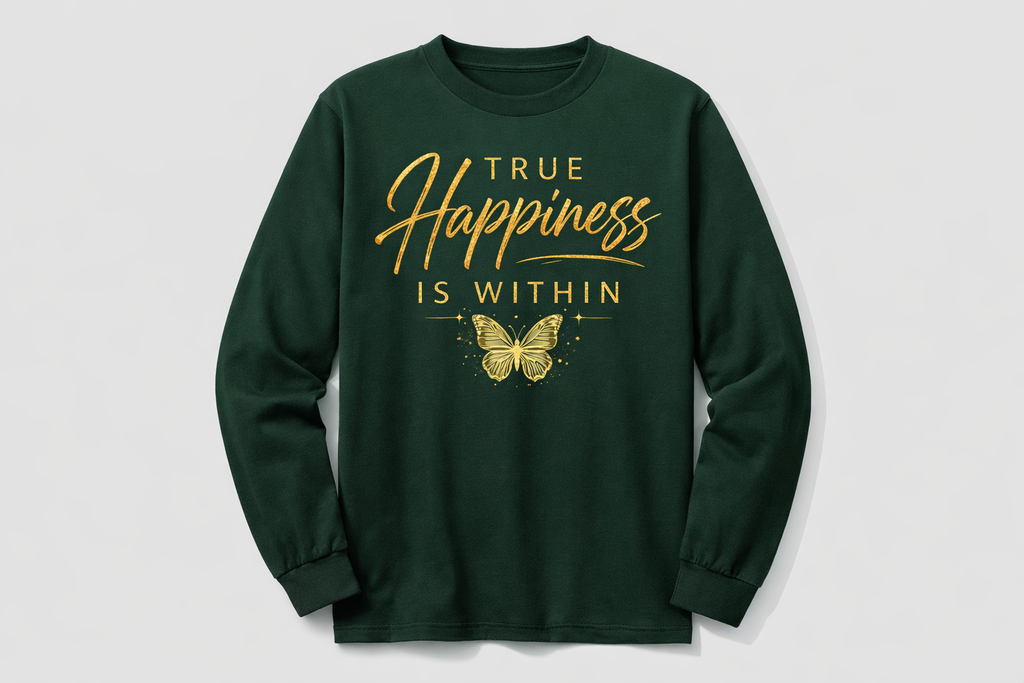YATA ONE True Happiness Is Within Long Sleeve Crewneck Shirt