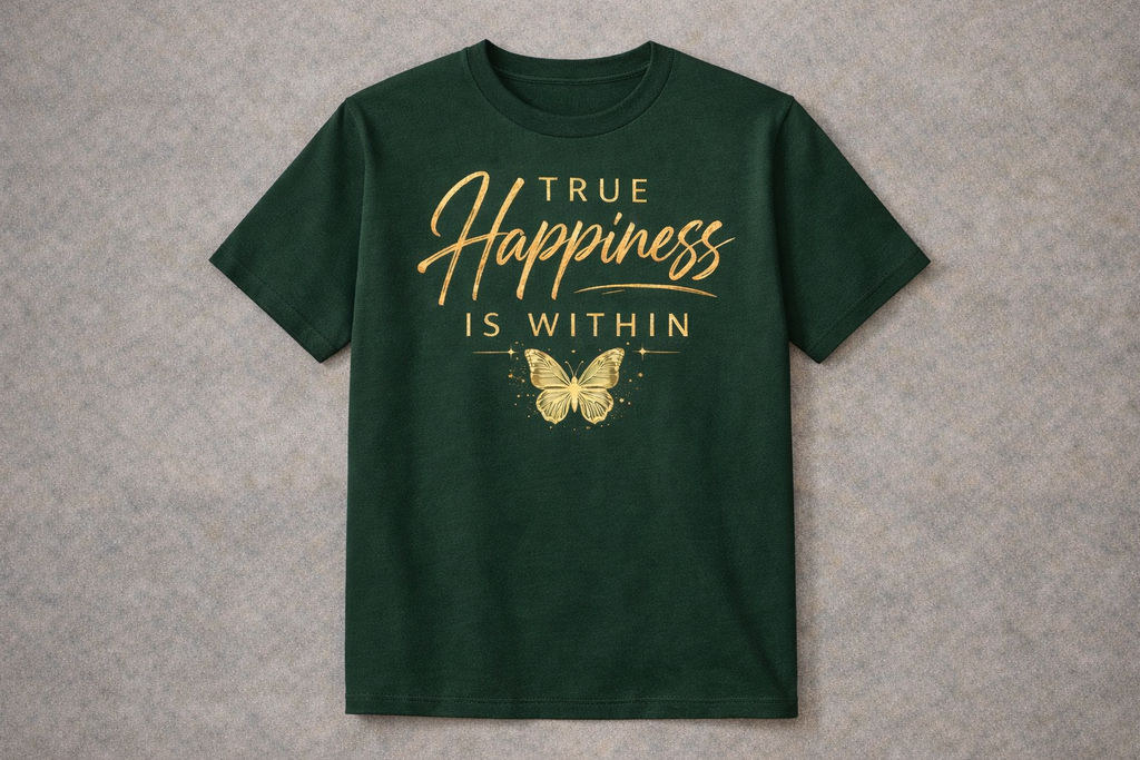 YATA ONE True Happiness Is Within Crewneck Short Sleeve Tee