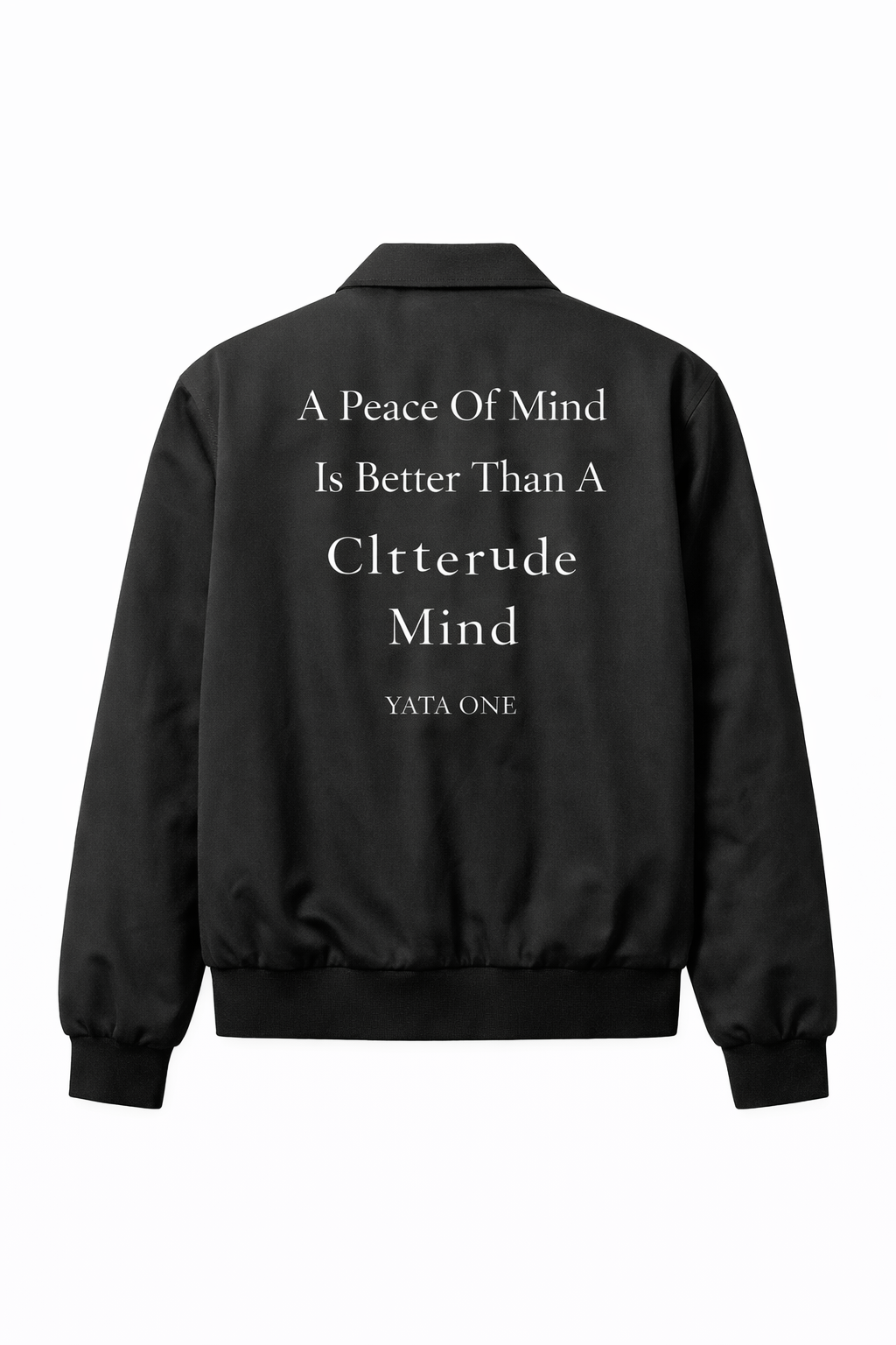 YATA ONE "A Peace of Mind" Black & White Bomber Jacket