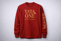 YATA ONE Built on Sacrifice Crimson & Gold Long Sleeve Tee (BHM)