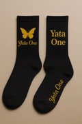 YATA ONE Butterfly Signature Socks (Black & Gold)