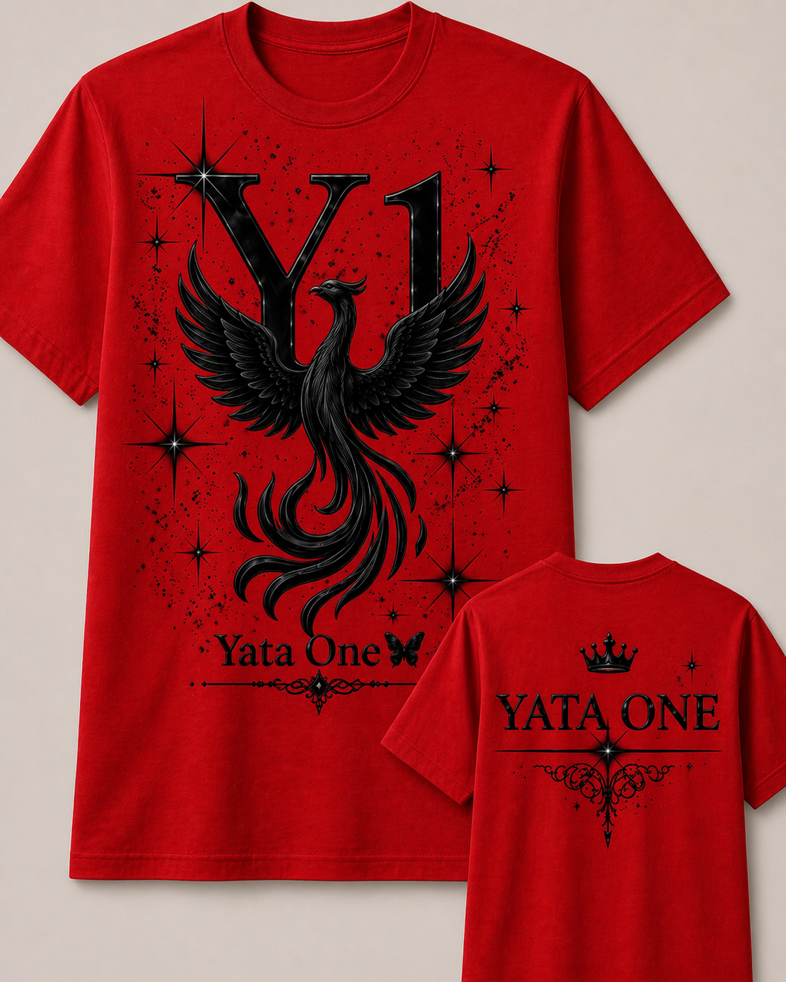 YATA ONE "Rebirth" Phoenix Tee - Red & Black