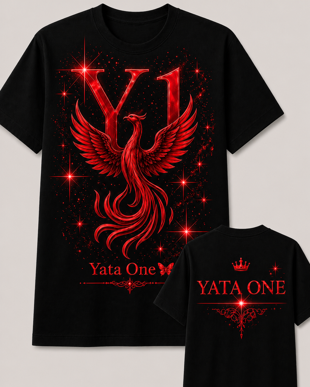 YATA ONE "Rebirth" Phoenix Graphic Tee ( Black & Red)