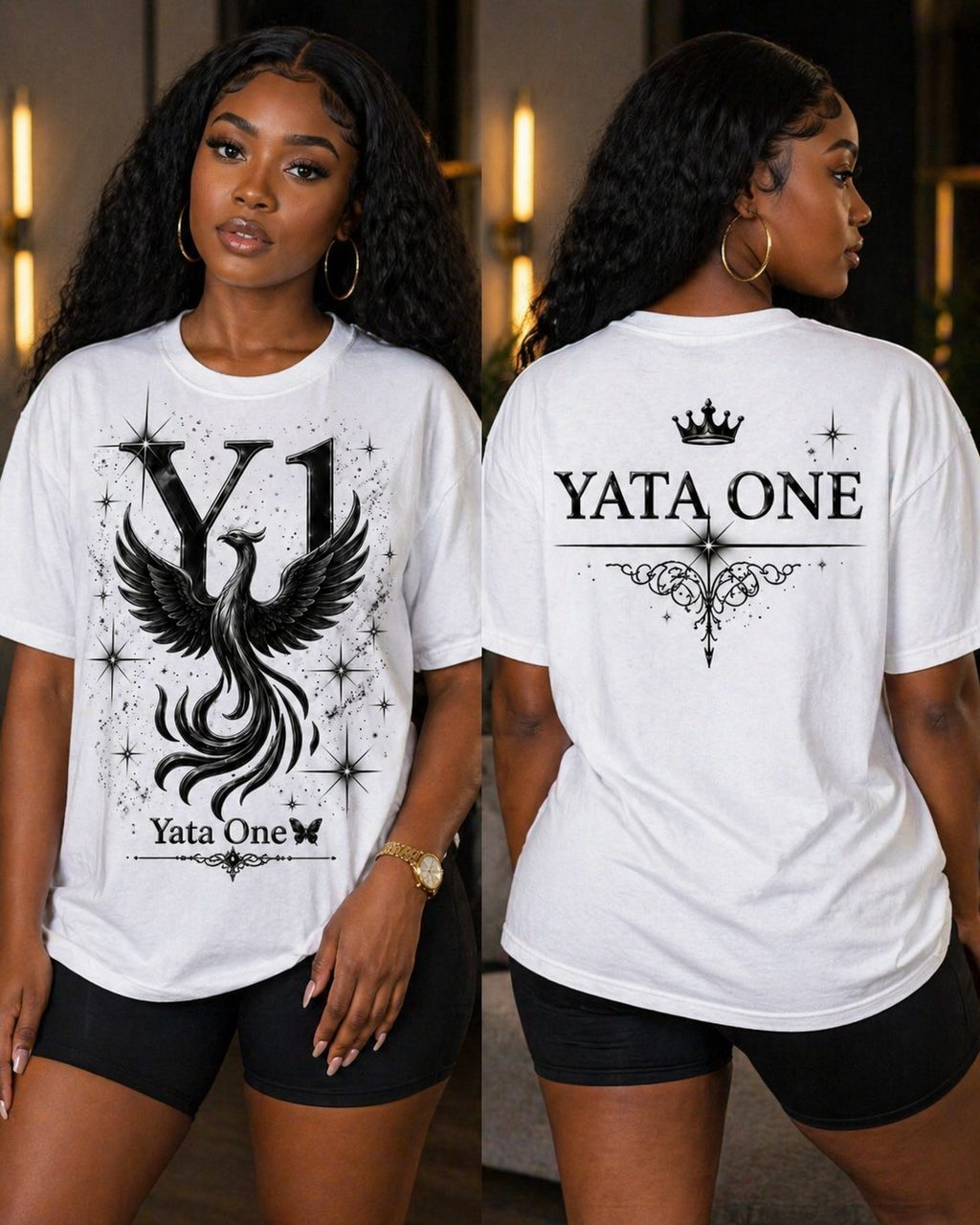 YATA ONE "Rebirth" Phoenix Tee - White & Black