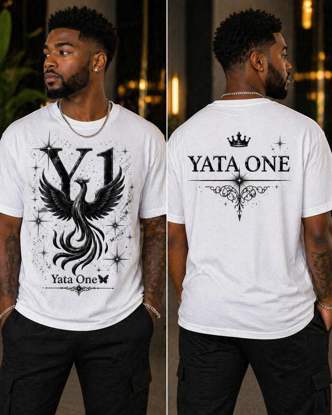 YATA ONE "Rebirth" Phoenix Tee - White & Black