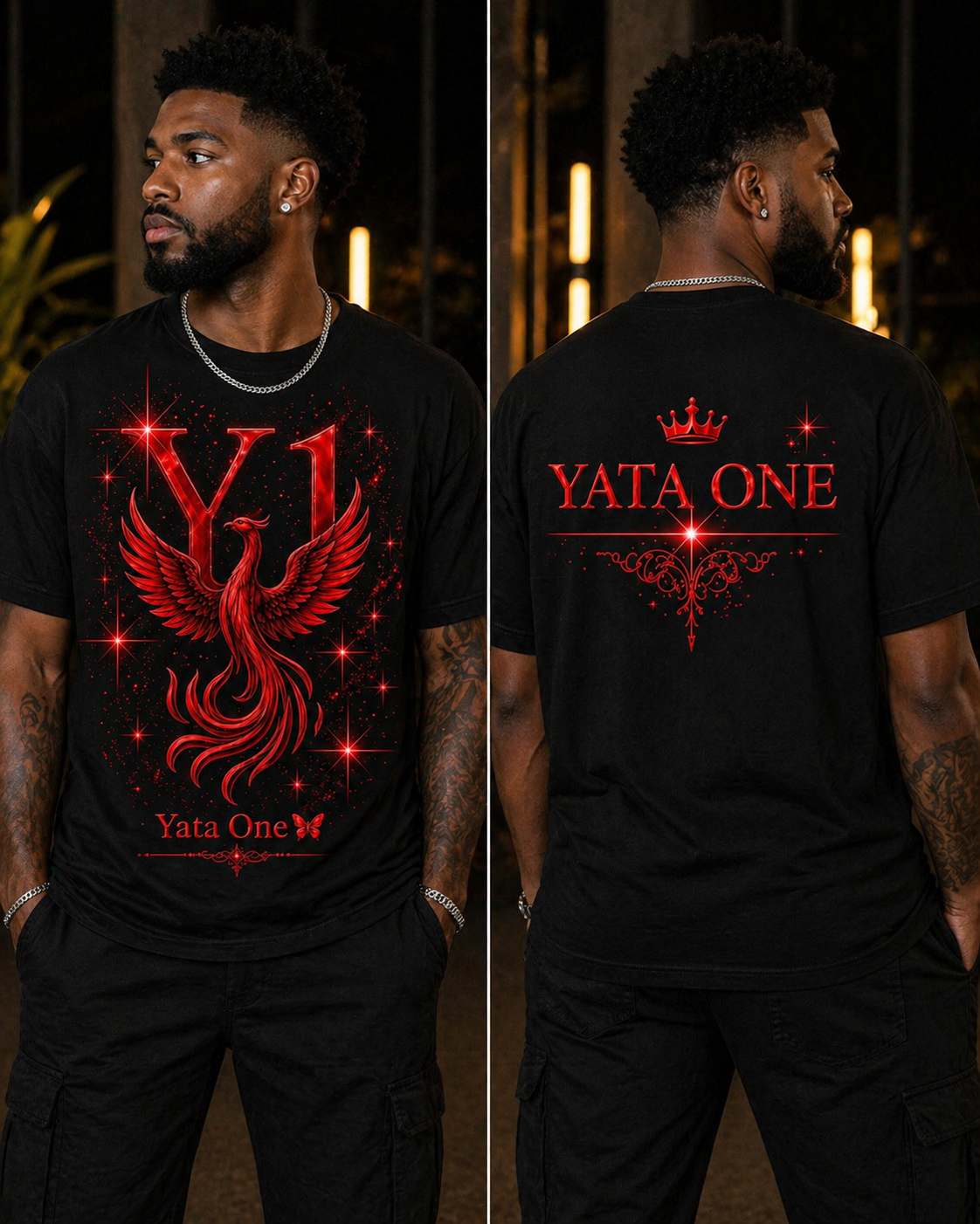 YATA ONE "Rebirth" Phoenix Graphic Tee ( Black & Red)