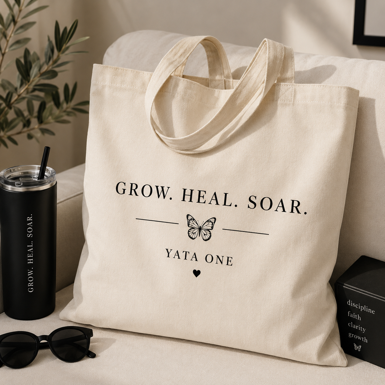 Grow. Heal. Soar.  Tote Bag | YATA ONE