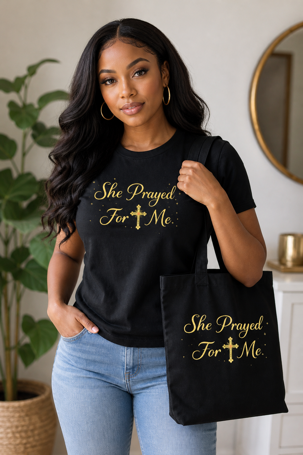 She Prayed For Me Bundle (Tee and Tote)