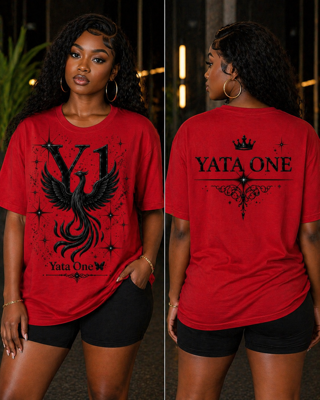 YATA ONE "Rebirth" Phoenix Tee - Red & Black
