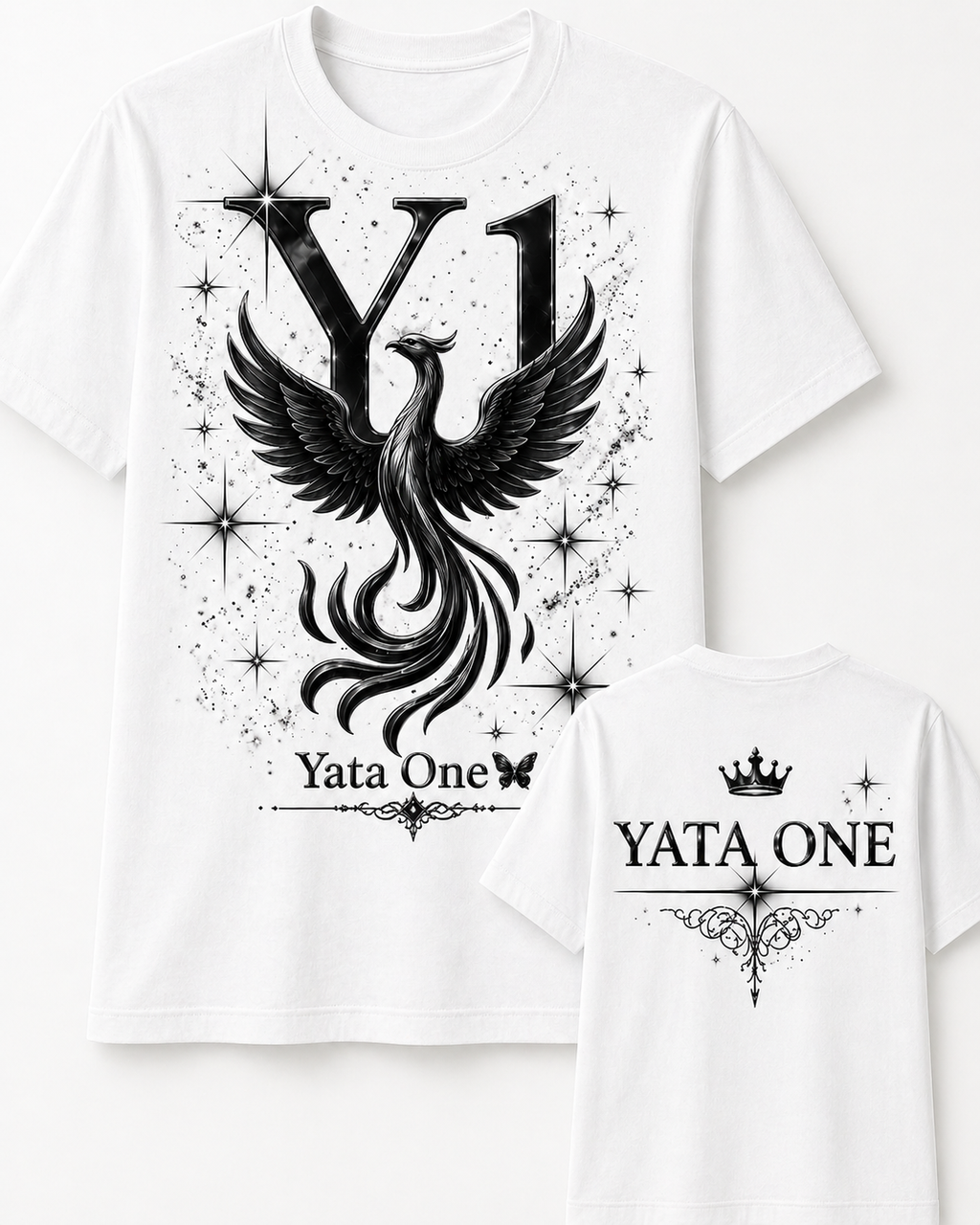 YATA ONE "Rebirth" Phoenix Tee - White & Black