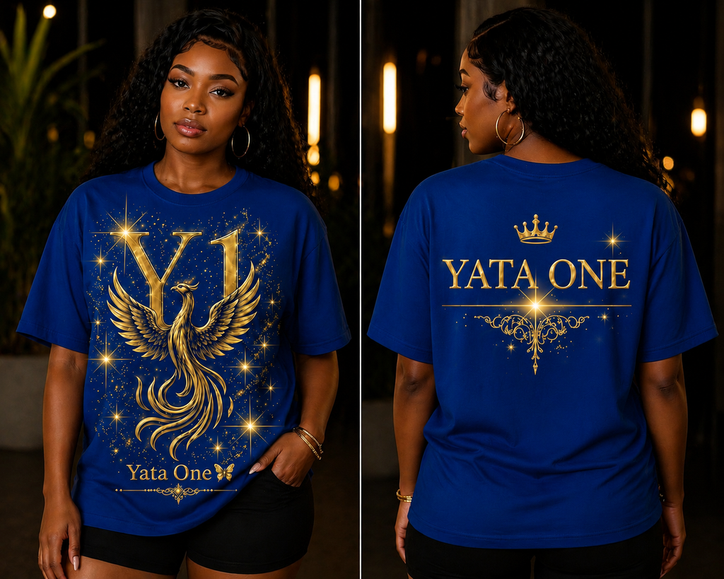 YATA ONE "Rebirth" Phoenix Tee- Royal Blue & Gold ( Unisex)