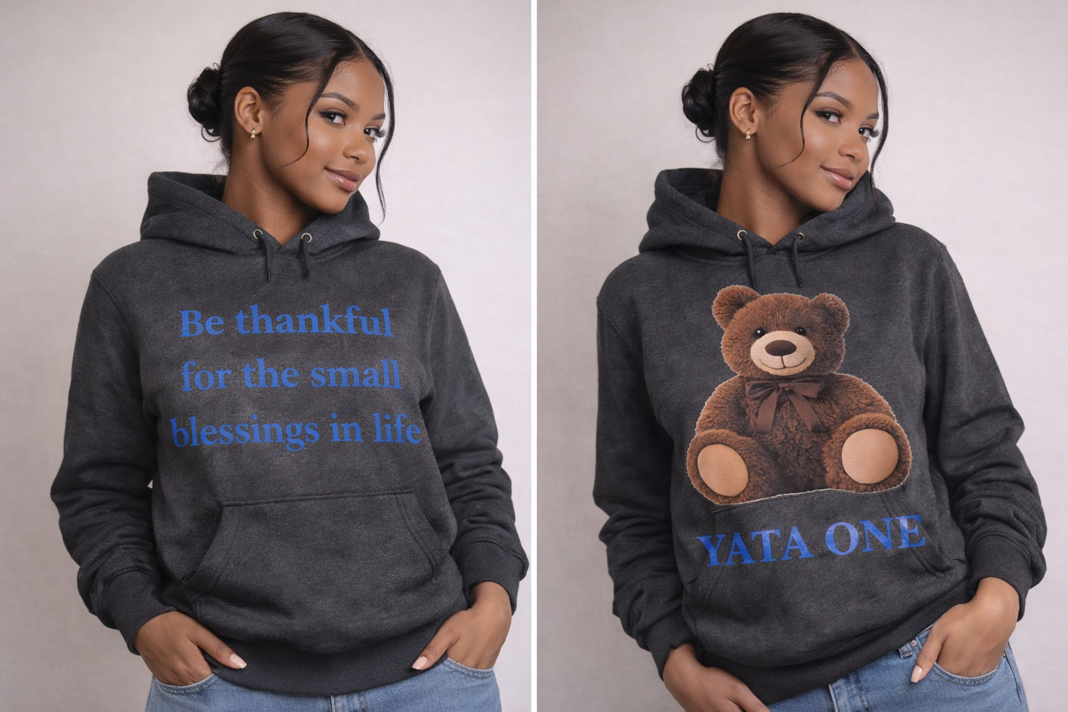 YATA ONE  Dark Grey Founder's Be Thankful Hoodie
